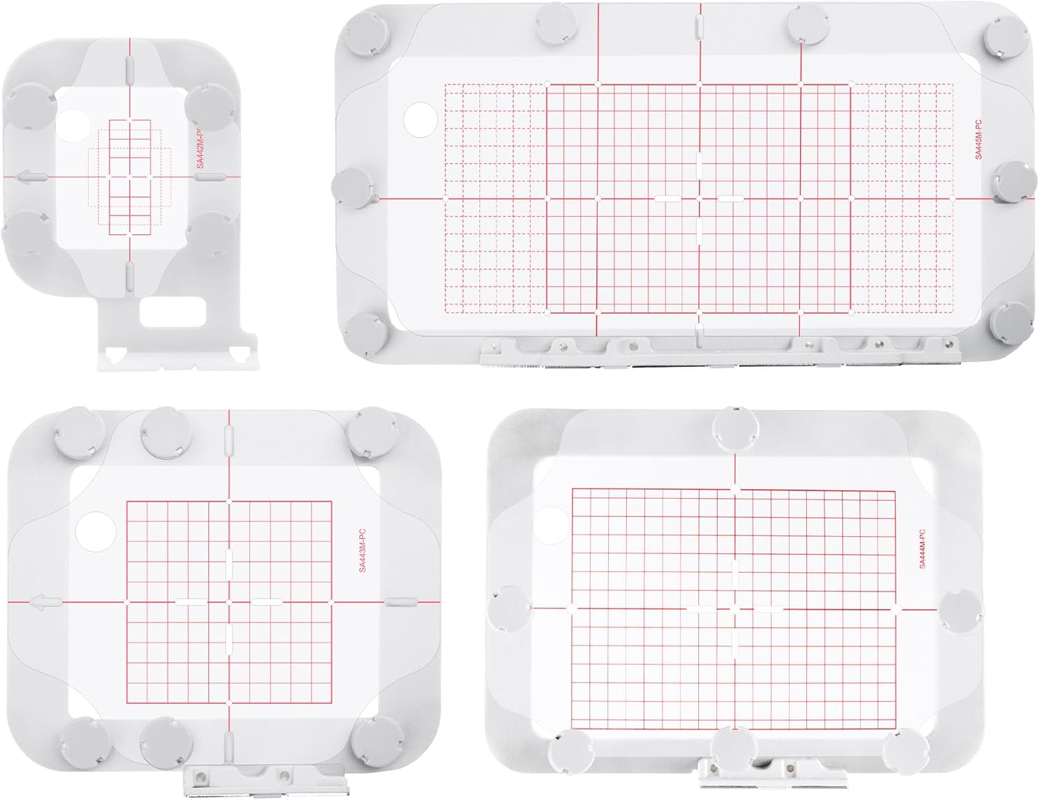 Sew Tech Magnetic Embroidery Hoop for Brother PE900 PE800 SE2000 SE1900 PE770 NS2850D NS1250E NS2750D PE780D PE750D PE700 PE700II 1250 1200 PC8500 Brother Babylock Embroidery Machine (4in1-AM Set)