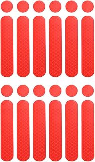 12pcs Universal Reflective Safety Stickers for Helmet Adhesive Tape Reflector for Bicycle Motorcycle Vehicles Racing Helmets Set of 2 Red