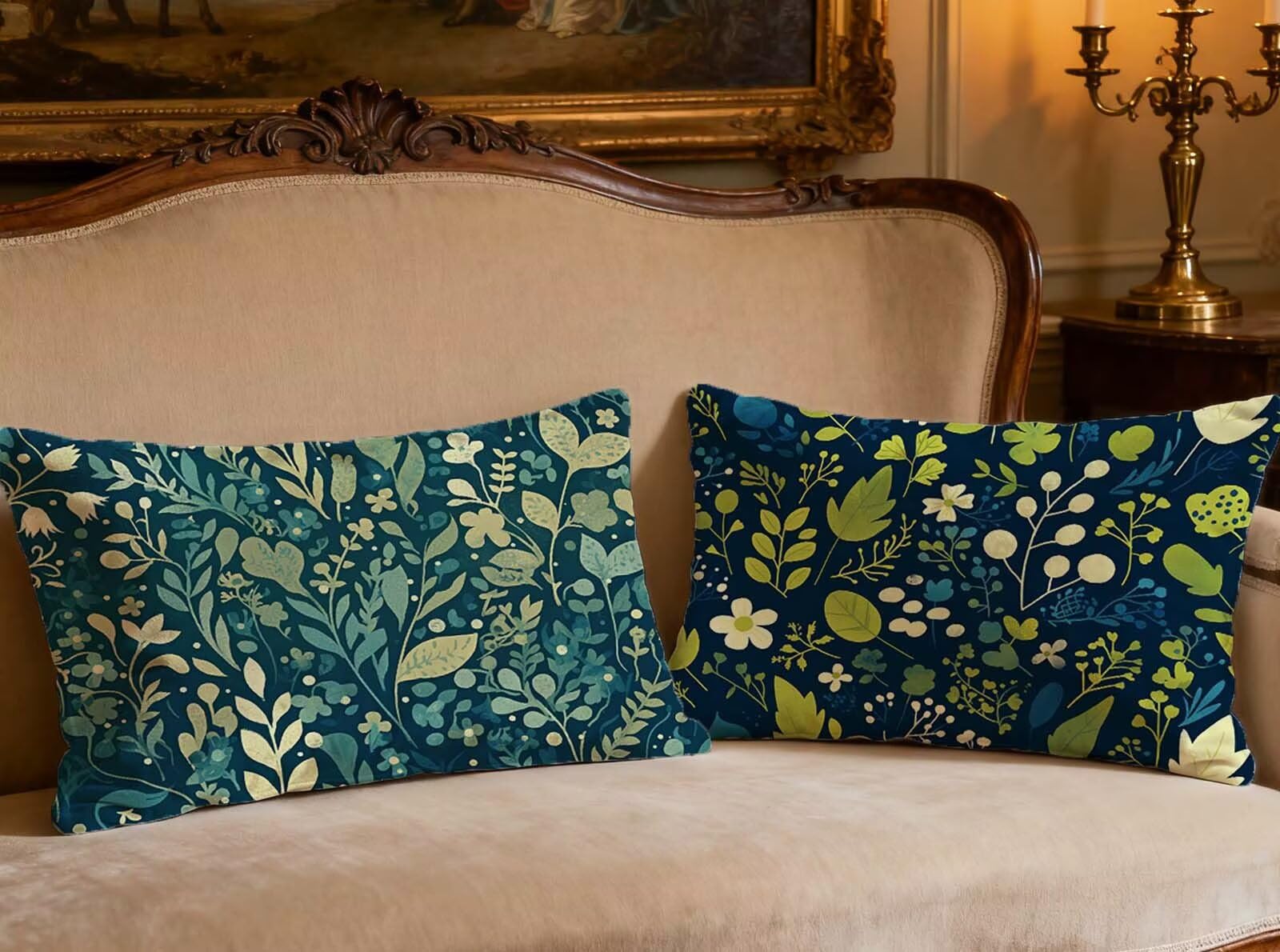 Housse de coussin turquoise 60x90cm en velours pour rénover votre canapé