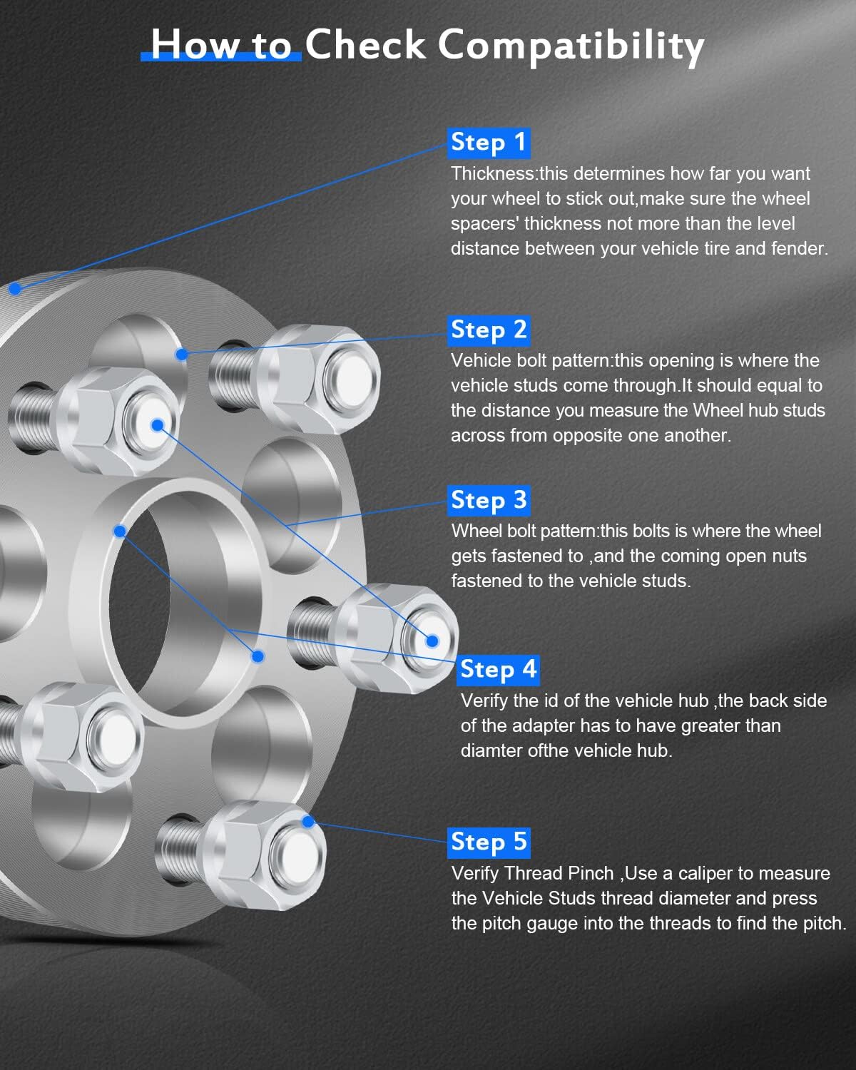 ECCPP 4PCS 5 Lug 1" Hubcentric Wheel Adapters change bolt pattern from 5x100mm to 5x114.3mm 56.1mm fit for 1990-2014 for Subaru Legacy| 2000-2014 for Subaru Outback