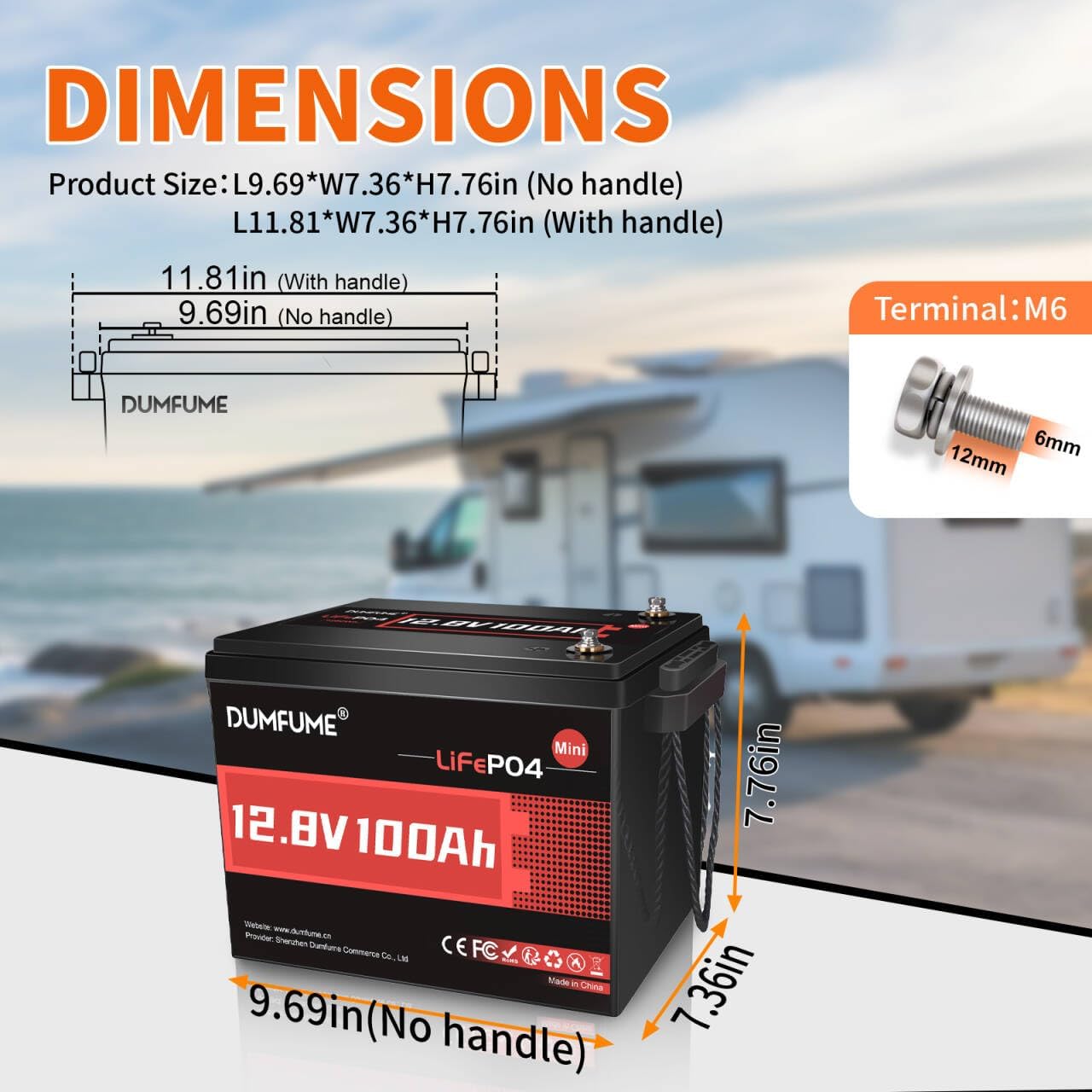 2 Packs 12V 100Ah Mini Max LiFePO4 Lithium Battery with Built-in Smart 100A BMS,Low Temp Protection Lithium Iron Phosphate Battery,2560WH Energy,Perfect for RV,solar off-grid systems,camping