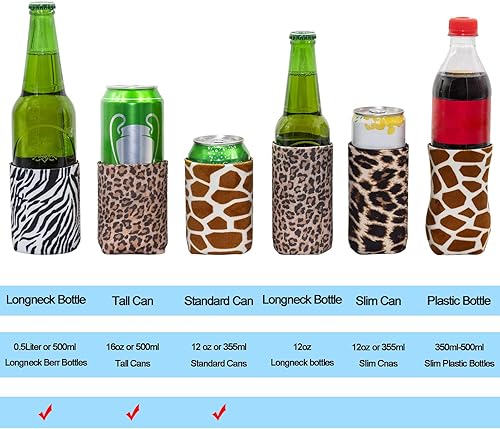 Miniatura 5 de Carol Velvet - Fundas de neopreno para latas de refrescos de cerveza, bebidas frías, cubierta aislada para botellas para barbacoa, soltero, fiesta