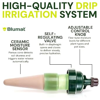 Blumat Drip Irrigation System - Tropf Medium Box Automatic Plant Watering Devices for Garden, Patio and Hanging Baskets - Garden Watering System Up to 12 Plants - Effortless Hydration - 12 Pack