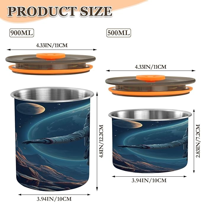 Almacenador de Alimentos ALAZA Astronauta Sistema Solar 30 oz miniatura 3