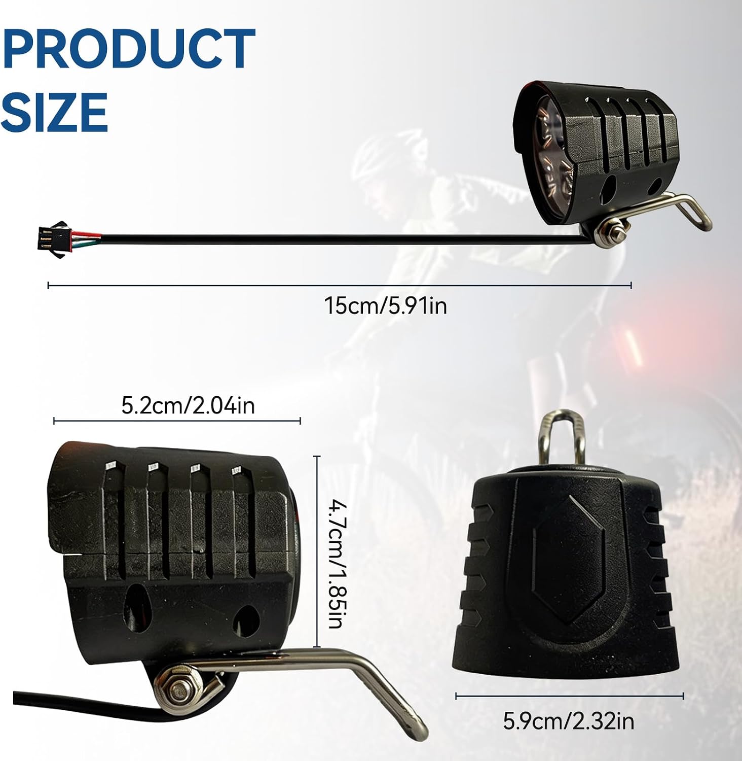 Bike Headlight 12W Super Bright Bike Light 36V 48V 52V 60V for Electric Bikes and Scooters Headlight Electric Bike Headlight for Night Riding Electric Dirt Bike Front Light Road Bike Led Headlight