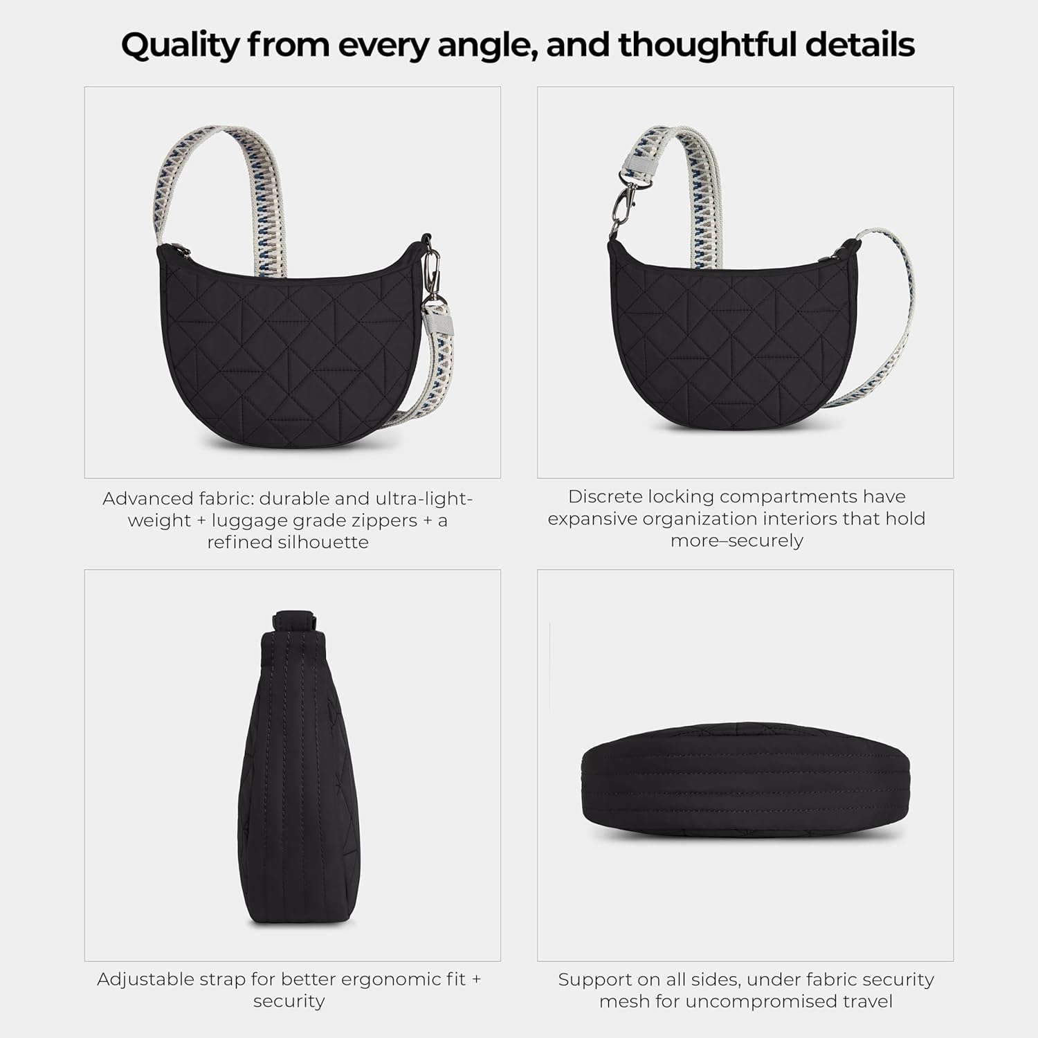 Travelon Anti-Theft Boho Crescent Crossbody
