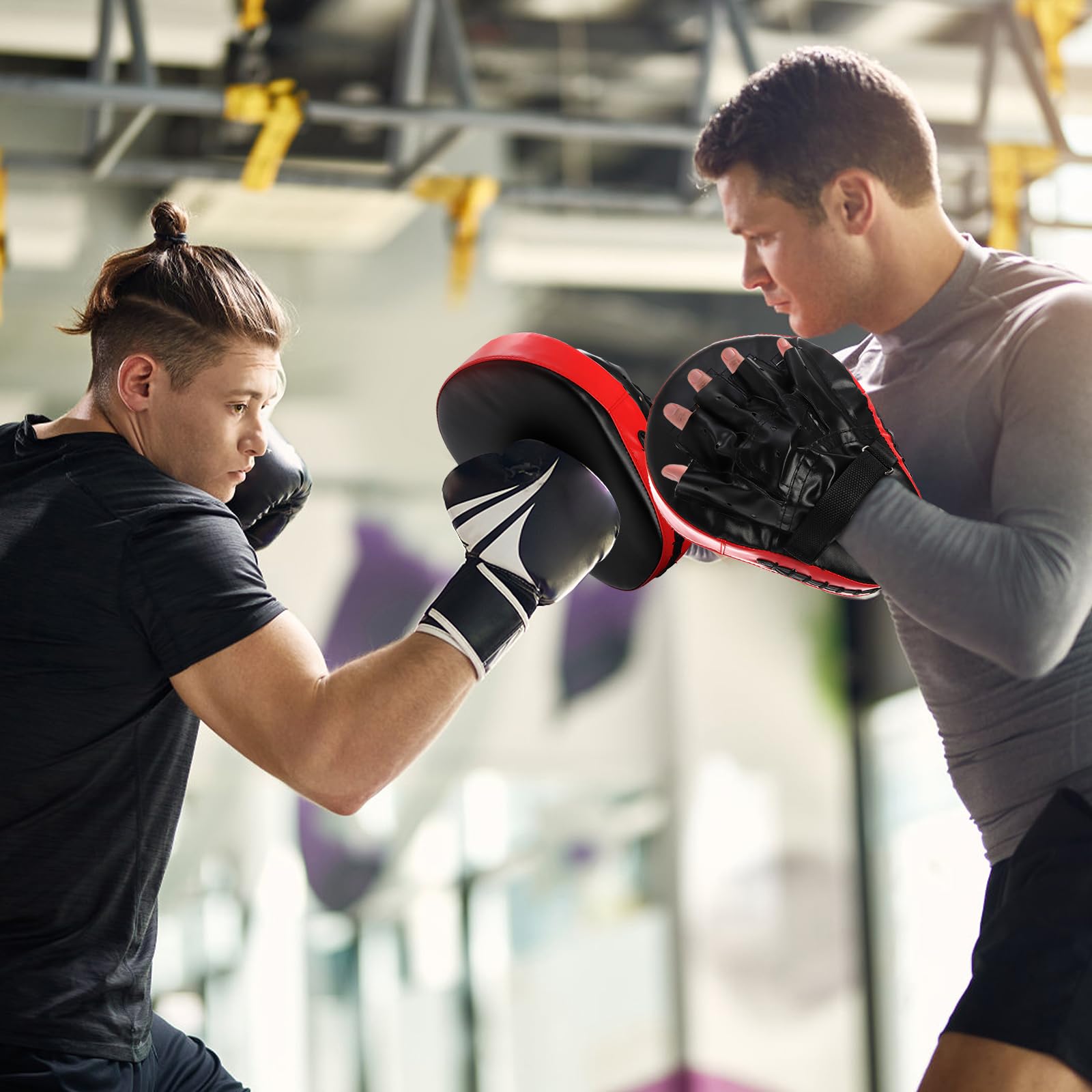 ZOOFOX 2-in-1 Punching Mitts and Kick Pack Set, Curved Focus Mitts and Taekwondo Kick Pad, Adjustable Strike Shield Arm Pad for Muay Thai and MMA