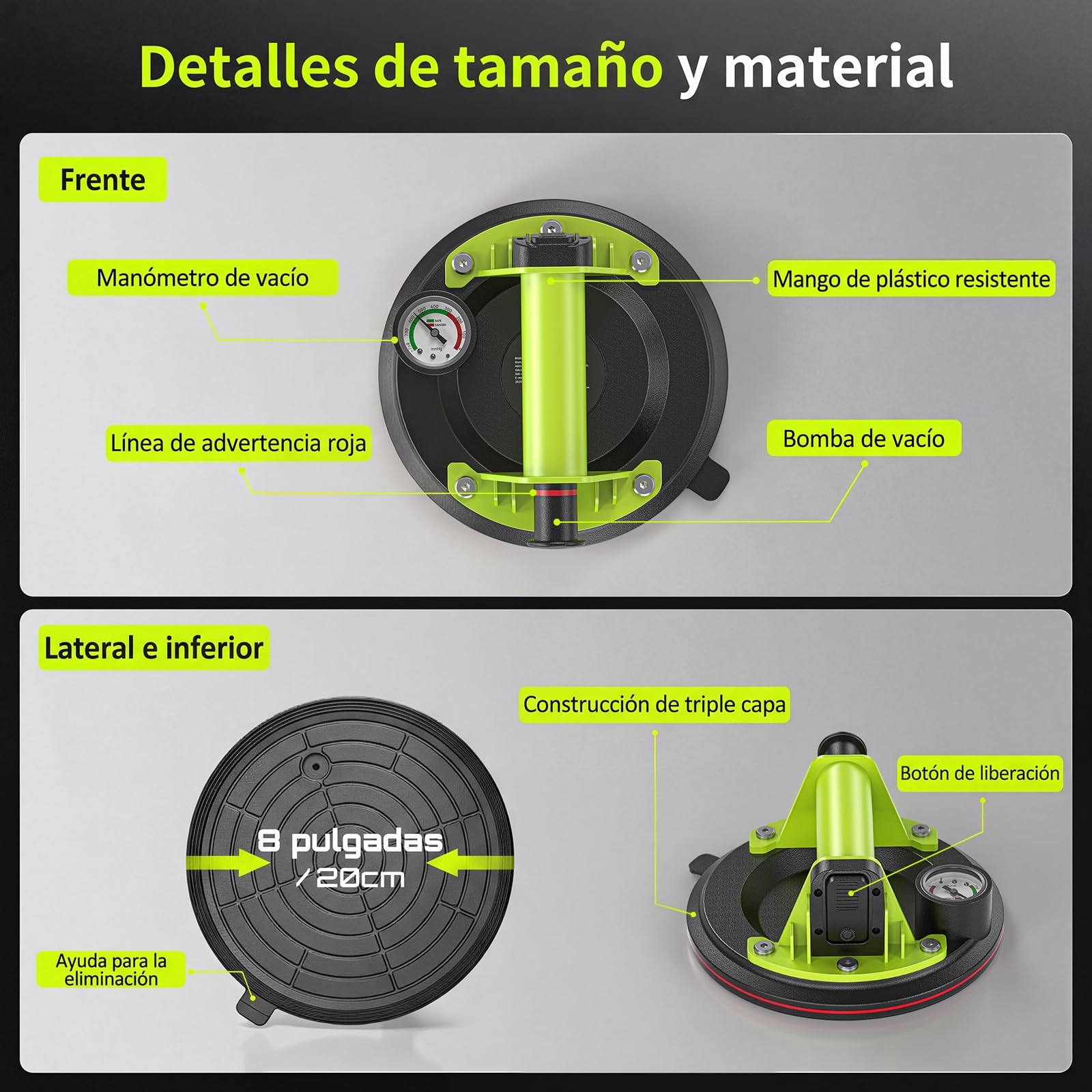 Ventosas para Azulejos 200KG Alta Resistencia TaskStar 2 Piezas