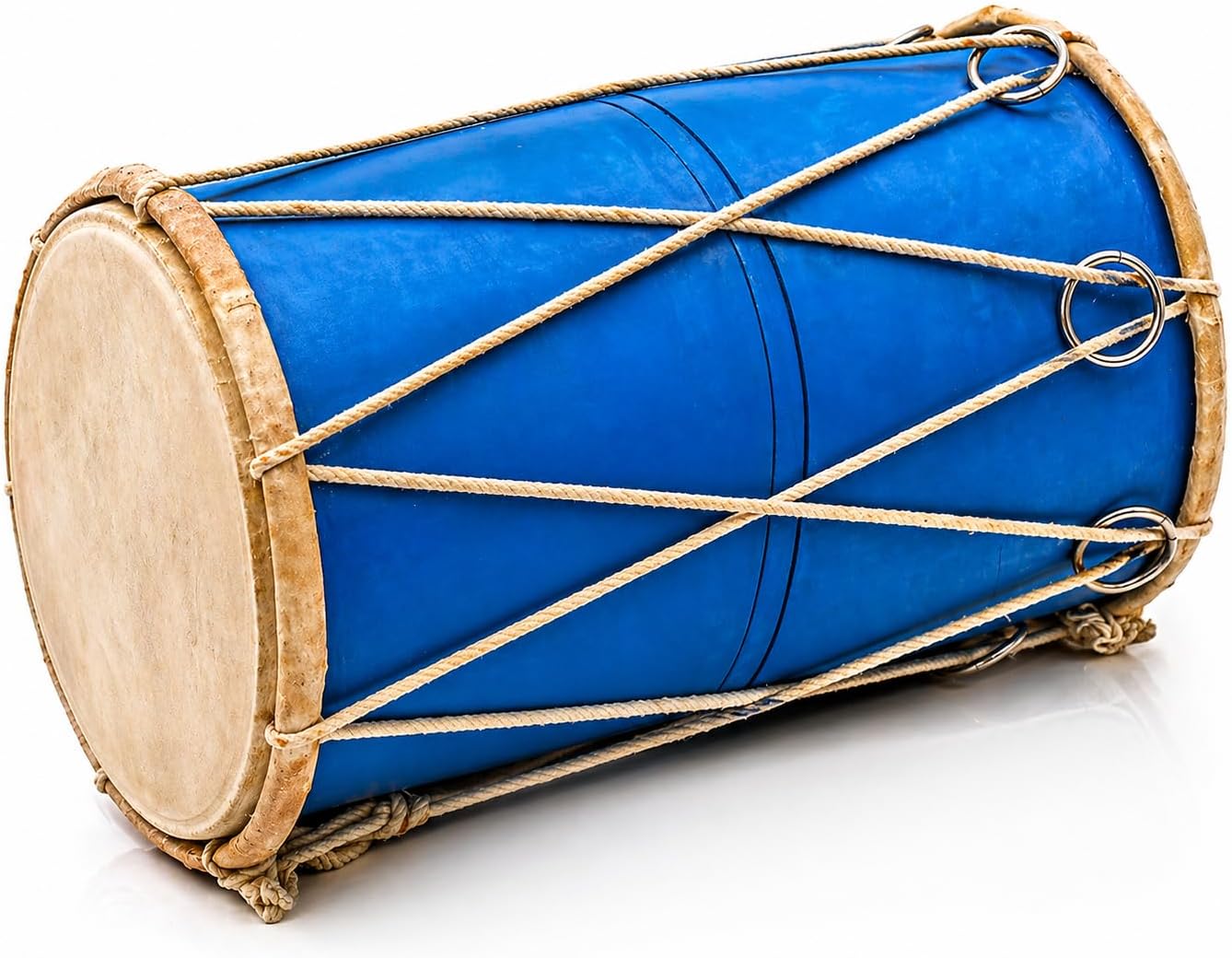 Small 10 x 6 Inch Compact Dholak Drum Set, Handmade Wood & Leather Classical Indian Hand Percussion Drums, World Musical Instruments Punjabi Tabla Dhol Dholki For Decor & Travel Gift For Music Lovers