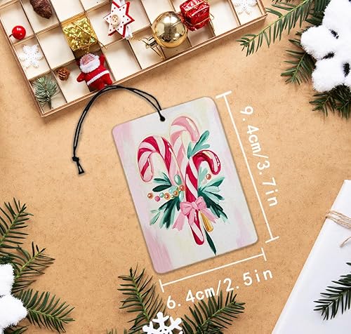 Miniatura 6 de Ambientador de coche rosa de Navidad, 3 piezas, colorido árbol de Navidad, accesorios para automóvil, interior, regalos colgantes de bayas de