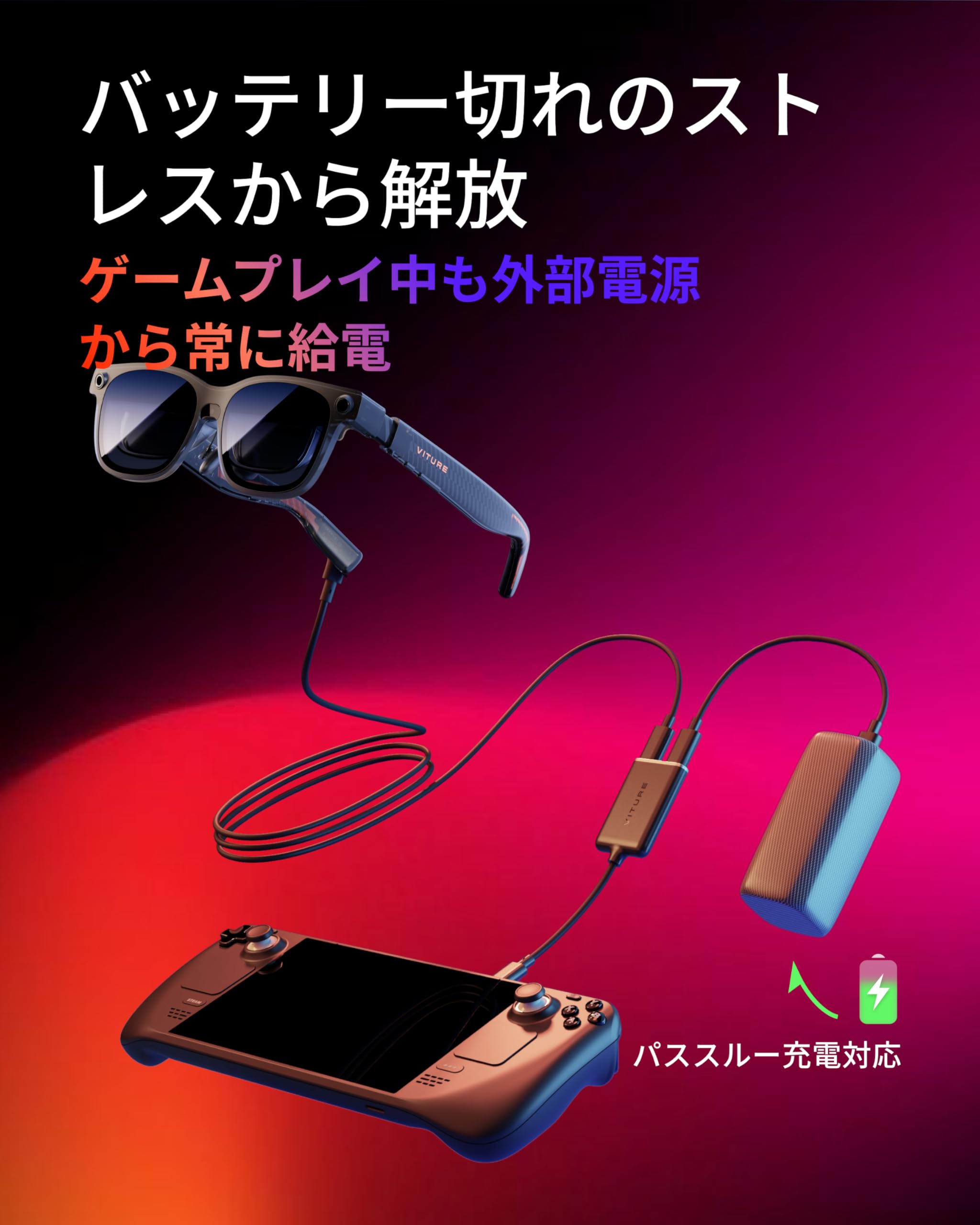 Amazon.co.jp: VITURE USB-C to XR/ARグラス 充電アダプター 充電し
