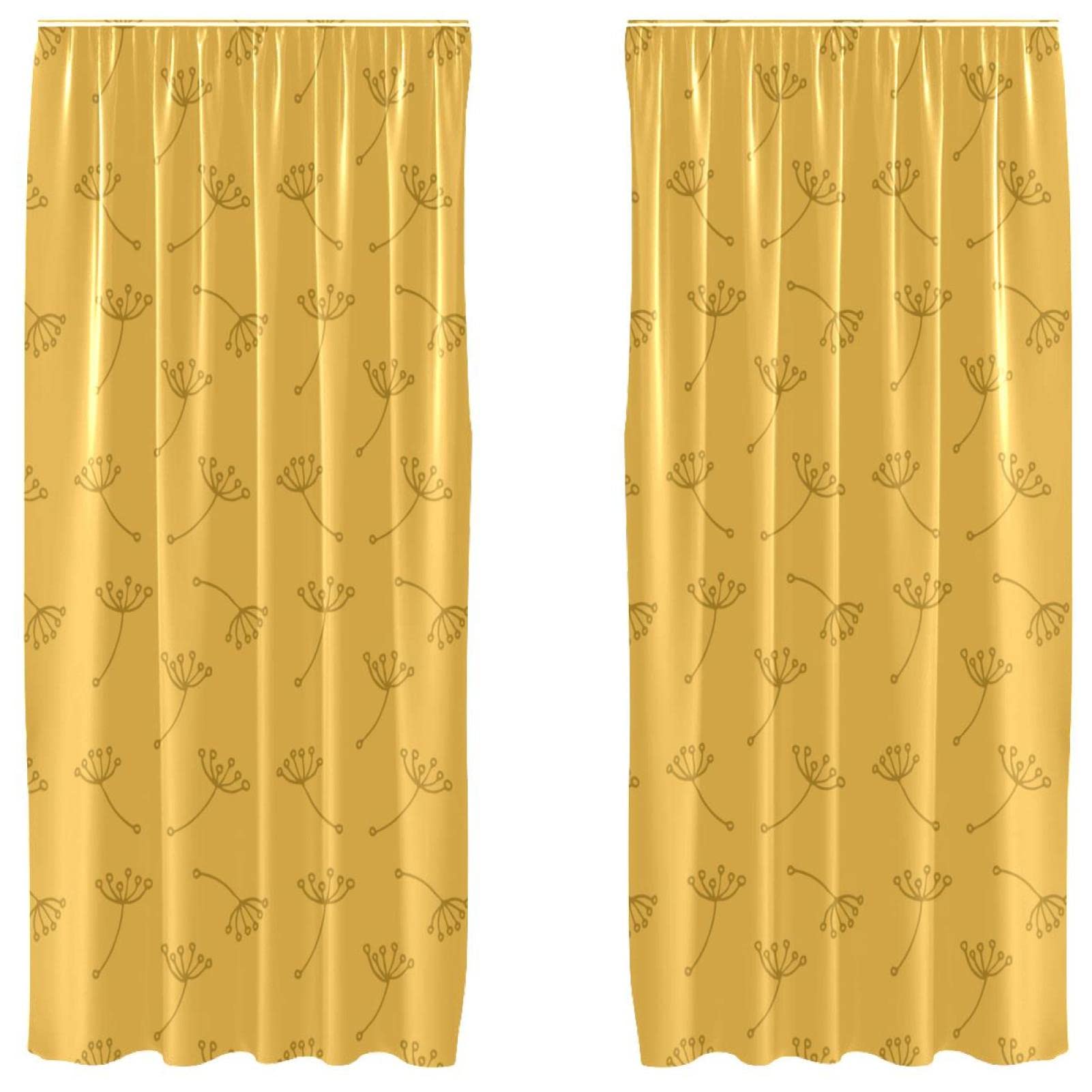 Rideaux occultants pour chambre d'enfant au motif pissenlit jaune