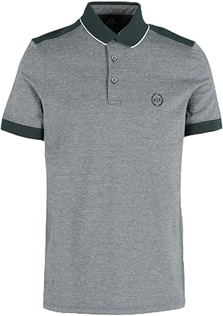 Armani Exchange Mens Slim Fit Cotton Piquet Heathered Polo
