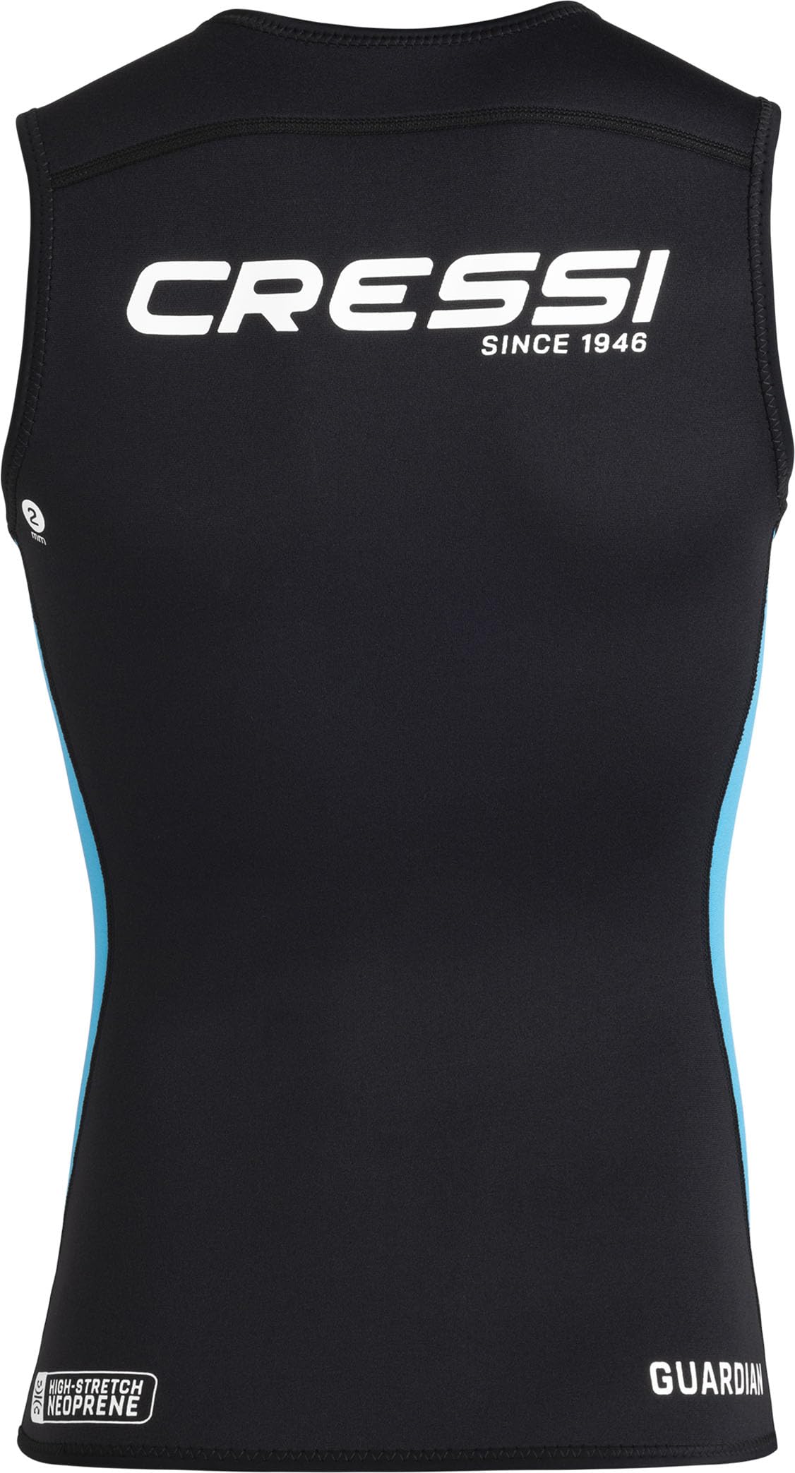 CRESSI Guardian Lady - Chaqueta, Chaleco o Pantalón de Neopreno de 2 mm, para Natación, Snorkel, Sup, Surf, Kayak y Otros Deportes Acuáticos, Negro/Aguamarina, Mujer