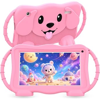 Children's Tablet 7 Inch Android Tablet for Children 32GB Kids Tablets with WiFi Protective Case Child Lock Dual Camera Pink