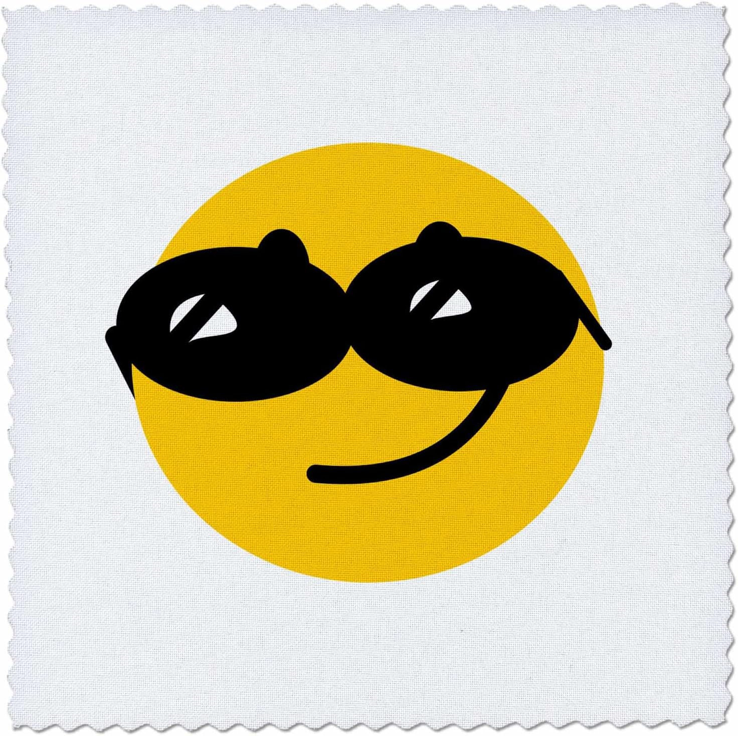 3dRose Flirty Smiling Face with Sunglasses Checking You Out Cocky Confident Flirt Cartoon - Fun Funny Humor 25x25 inch Quilt Square