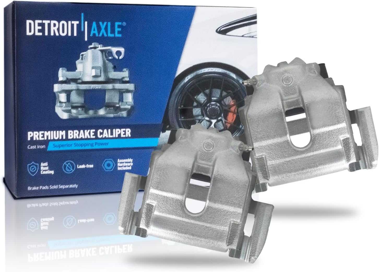 Detroit Axle - 2pc Front Brake Calipers for 2001-2006 BMW 330Ci, 2001-2005 330i 330xi, 2007-2008 Z4 Brake Calipers with Brackets Replacement