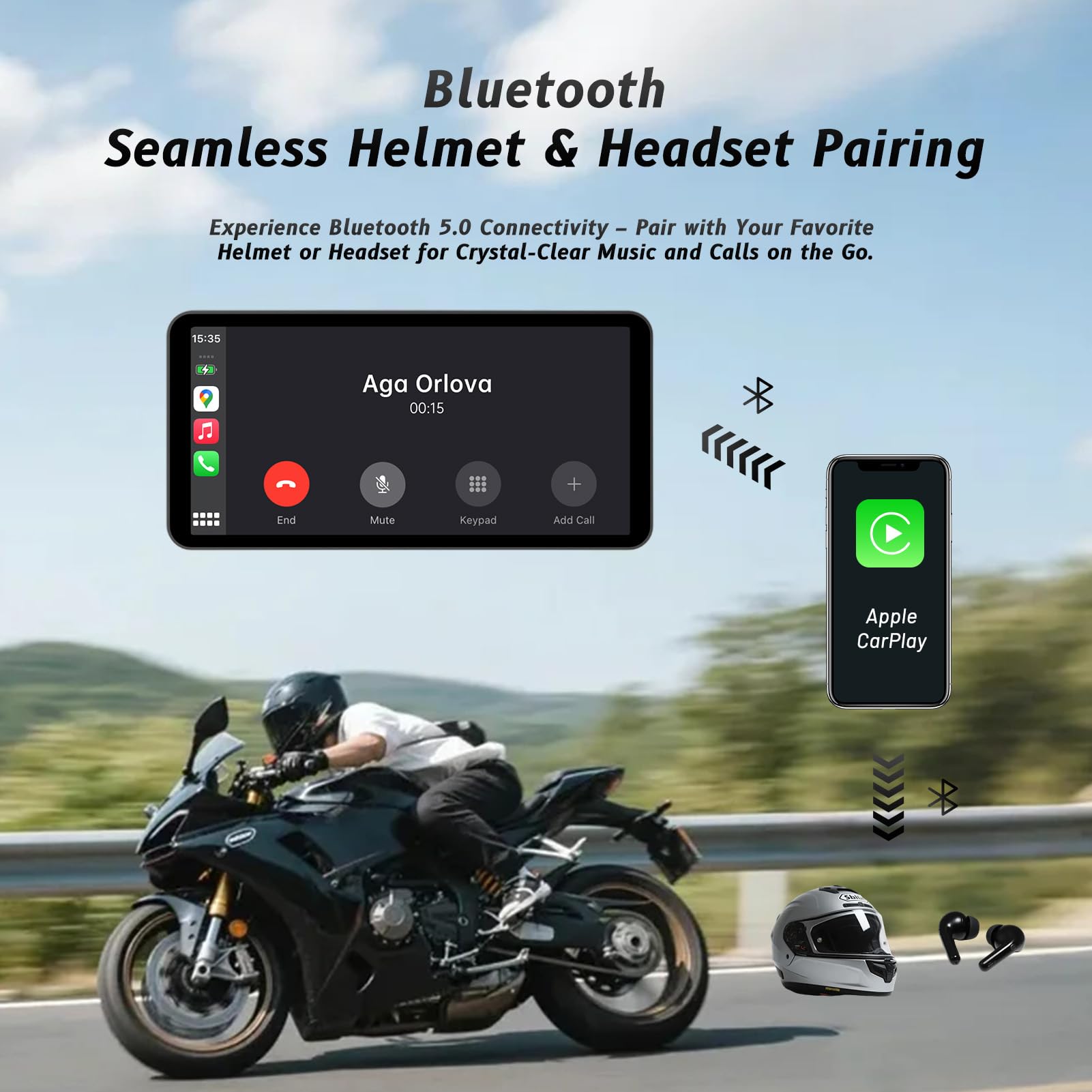 flat screen for motorcycle helmet 6-Inch Smart Display – Wireless CarPlay & Android Auto | Bluetooth Voice Control | IP67 Waterproof | HD Touchscreen | Easy Install | Fits Most Bikes Purpose Built The Strada Knick Knack Toy Shack restricted-akhi Size:4/0 (25pk)