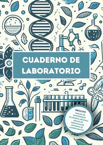 Cuaderno de Laboratorio A4, Lab Notebook con Tabla de Contenidos, Planificador Mensual, Protocolos y Experimentos, Libreta de Laboratorio con 170 páginas numeradas