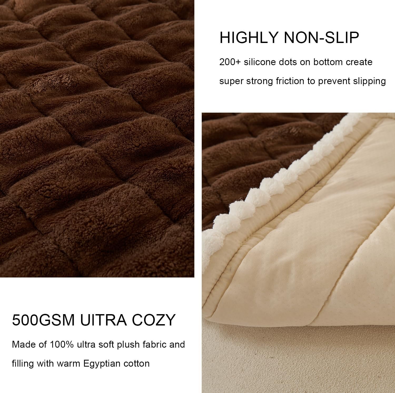 Couch Covers for Pets Washable Sofa Covers for Dogs Cats Anti-Slip Sofa SlipCover for 3-4 Cushion Couches Pet-Friendly Furniture Protector Covers for Living Room (27.6" x 83", Brown)