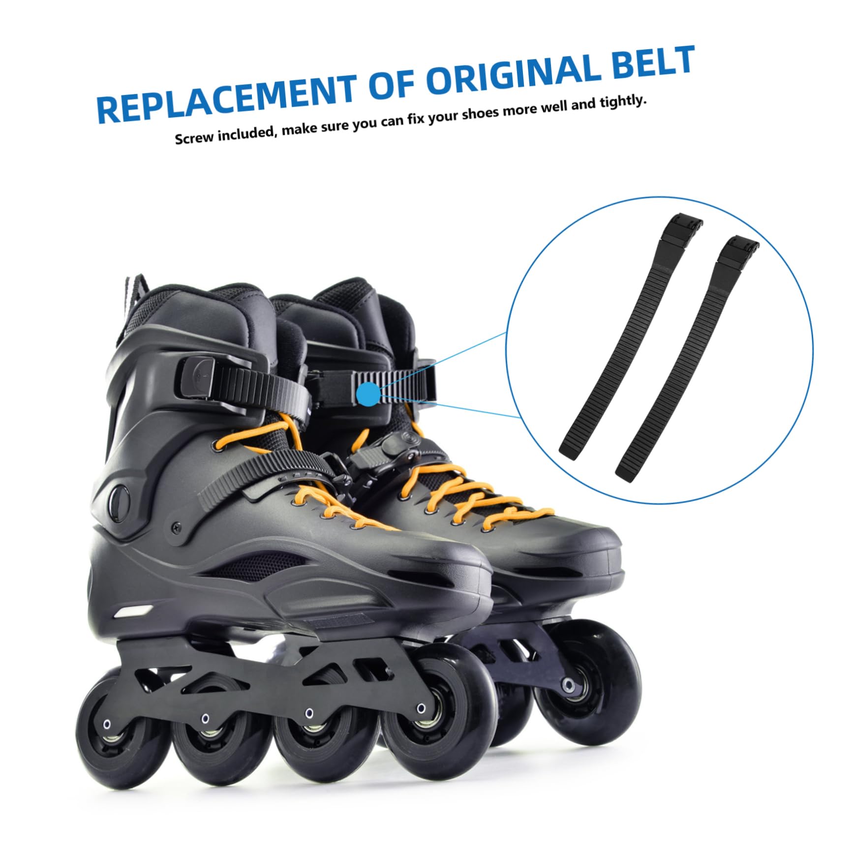 FOYTOKI Skate Shoes Buckle Strap Kit 2 Pieces for Roller Skates Easy to Use and Adjust