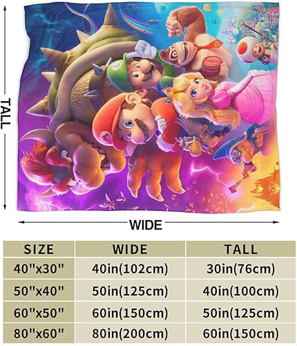 Miniatura 5 de Manta súper linda de Bros ma.Rio para sofá, mantas de franela para aire acondicionado, mantas de regalo para fanáticos, 50 x 40 pulgadas