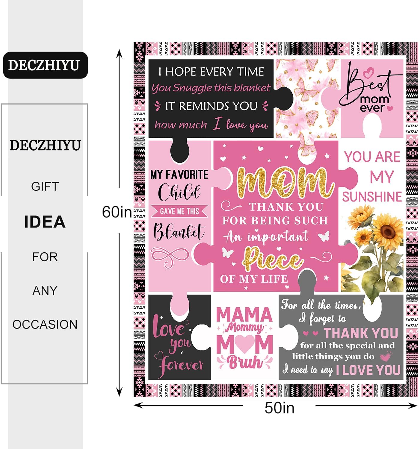 Gifts for Mom from Daughter Son - Mom Gifts for Birthday Mothers Day Valentines Day Christmas - Mothers Gift Ideas - 60"x50" Soft Flannel Blanket Anniversary Romantic Gift for Her Mama - Image 5