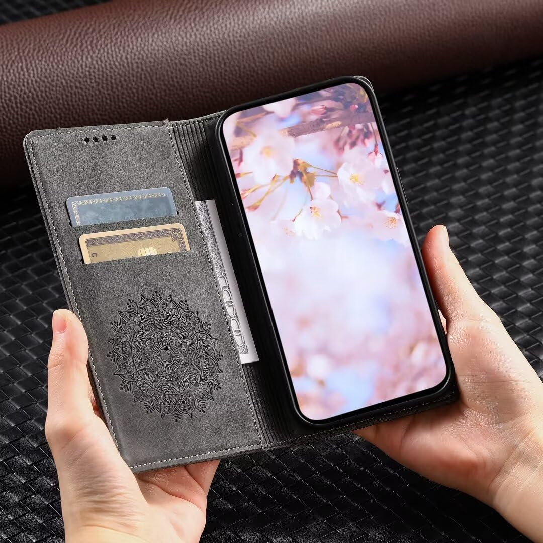 Magnetic Flip Book Wallet Case For OnePlus Nord N100 - Black Leather Style