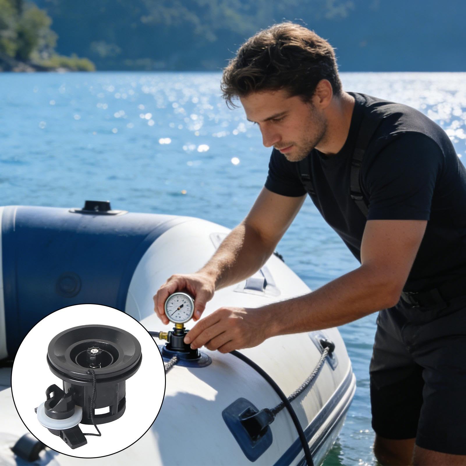Vannes D'air Gonflables Pour Bateau – Bouchon étanche 8 Trous, Accessoire Pour Canoë, Kayak, Camping, Plage – Nylon Robuste