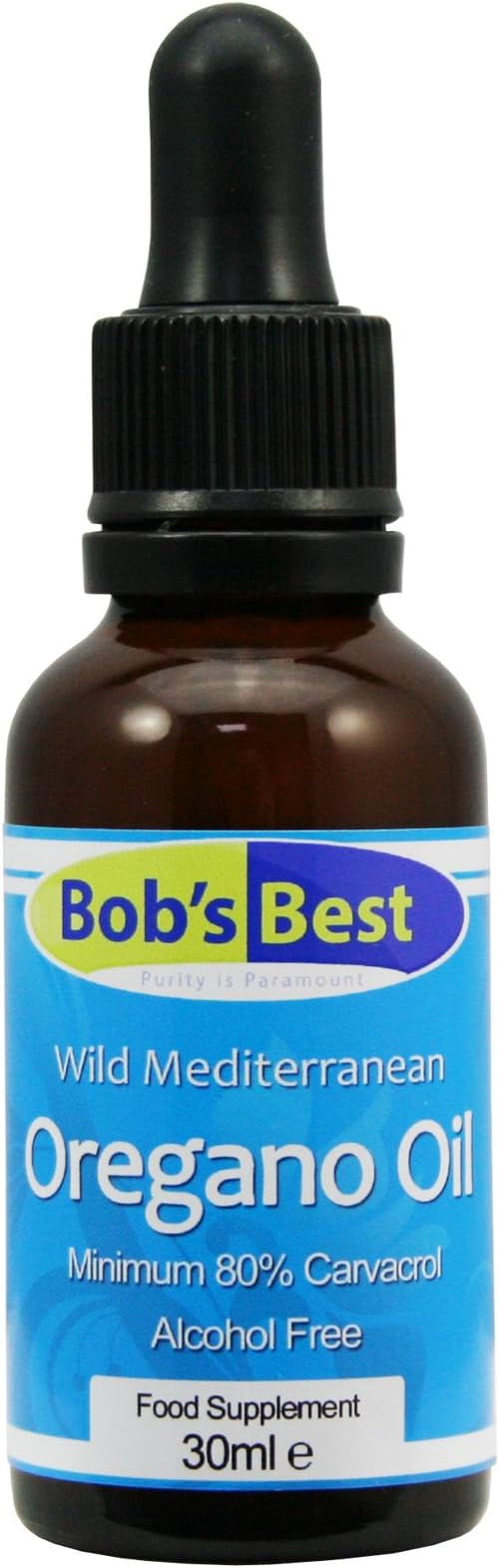Bob's Best Oregano Oil 100% Pure & Natural Wild Mediterranean - Antioxidant & Antibacterial, Minimum 80% Carvacrol – 30ml