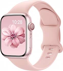 YHW Pulseira Esportiva de Silicone compatível com Apple Watch 38mm, 40mm, 41mm, 42mm, 44mm, 45mm, 46mm, 49mm, Séries 1-10 e Ultra