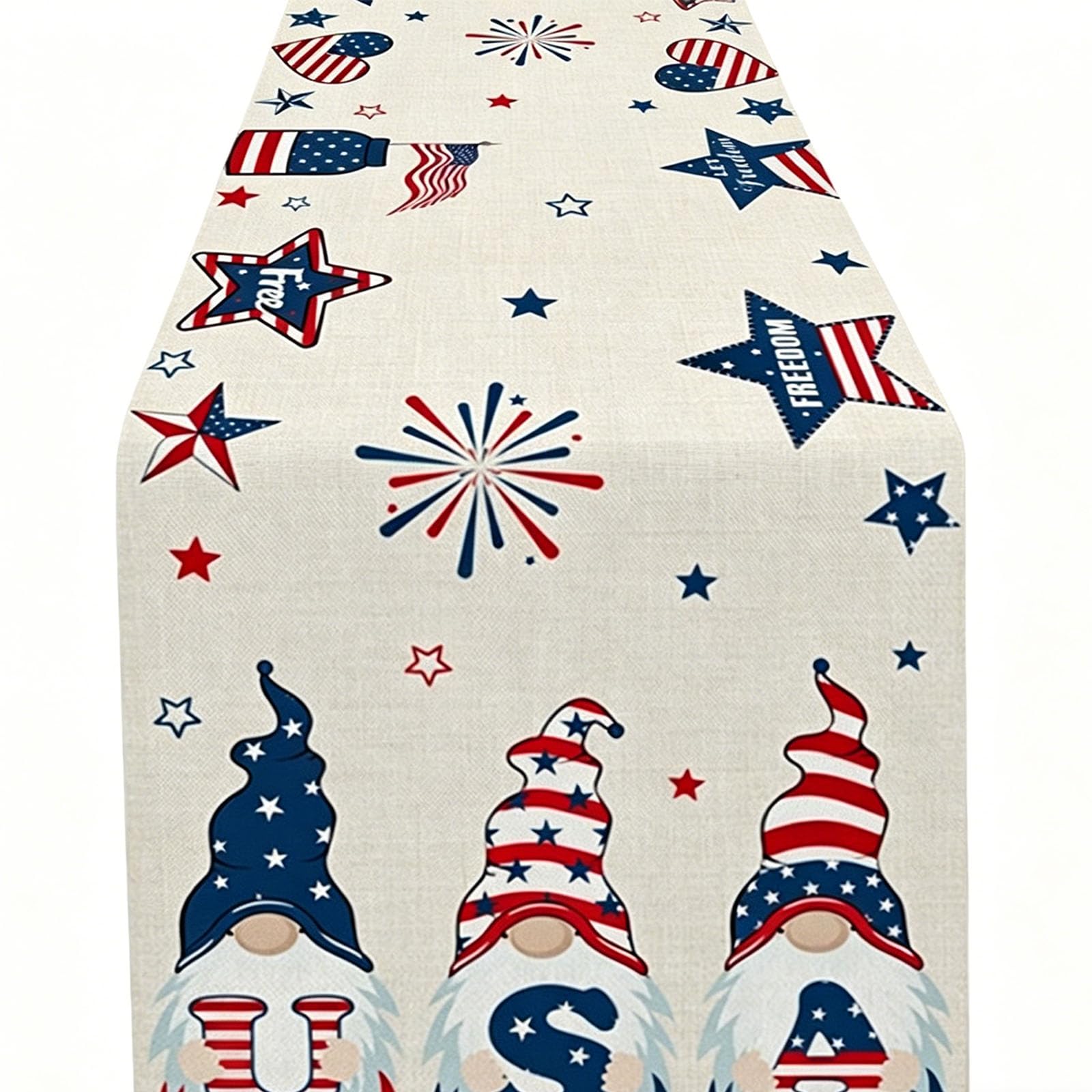 Piceioep Table Runner America Independences Day Patriotic Tablecloth 4Th of July Kitchen Holiday Parties Celebration Decors Holiday Themed Table Runner