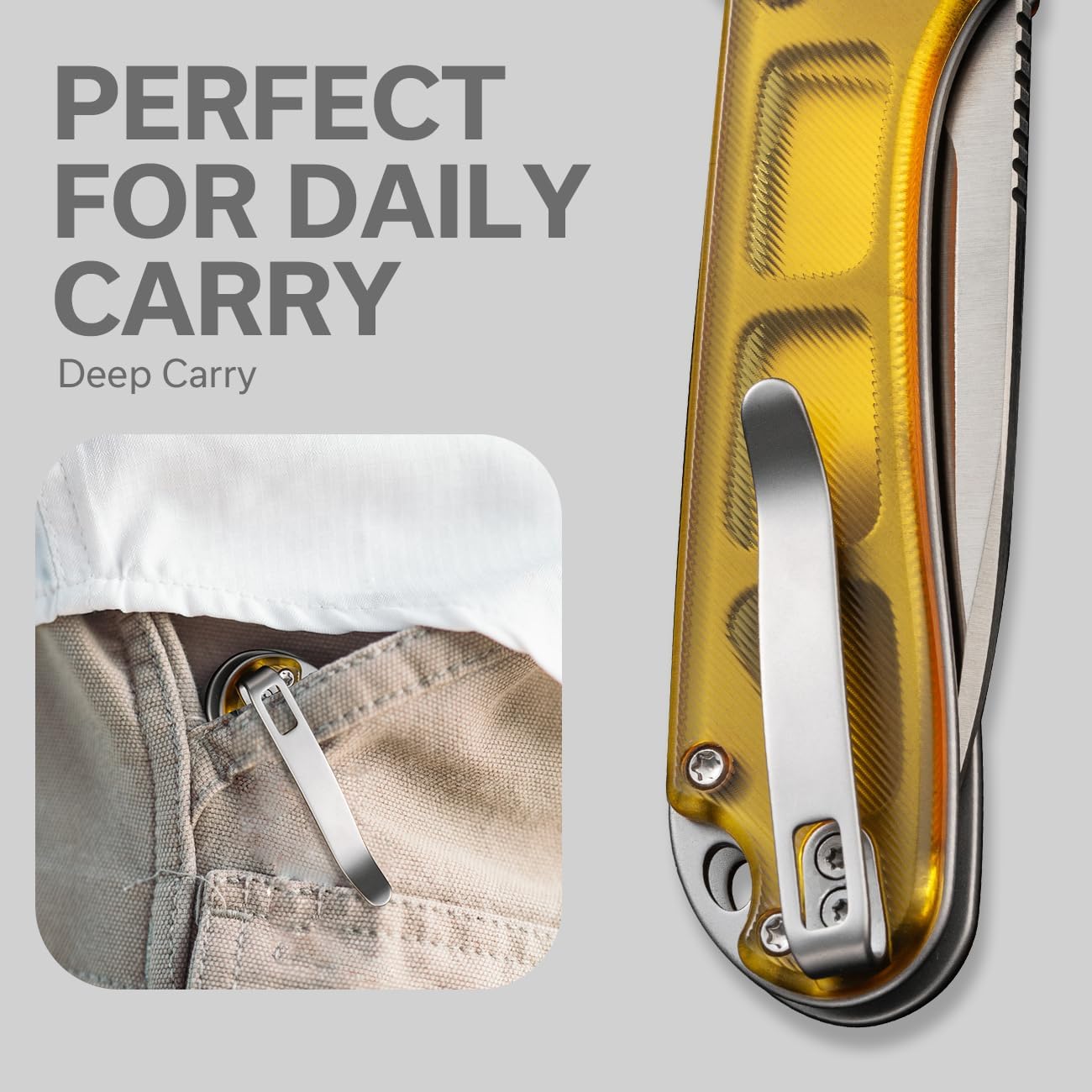 CIVIVI Elementum II Pocket Knife, Utility Knife with 2.96" Nitro-V Blade Ultem Handle for Camping Fishing Hunting C18062P-7