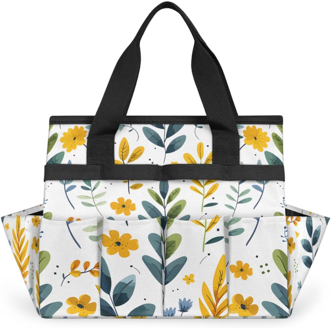 Leave Garden Tool Bag with Hard Bottom and 10 Pockets