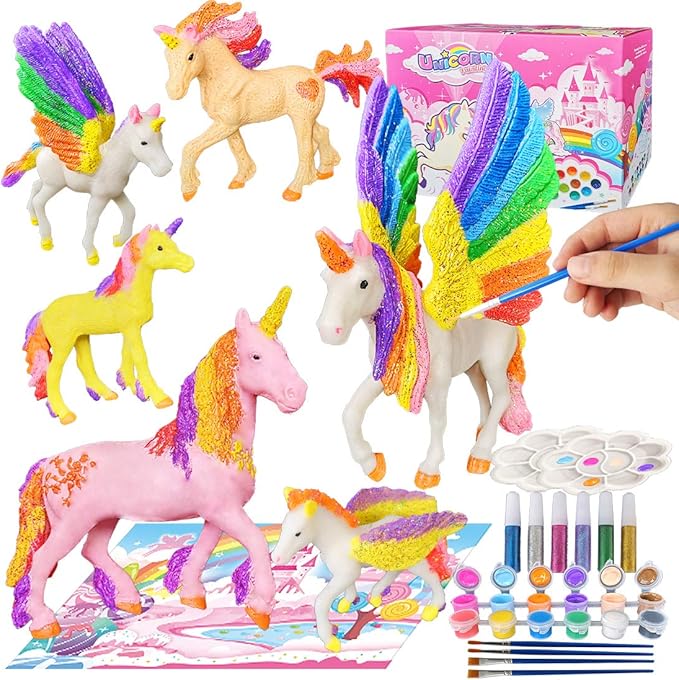Amazon.com: Yileqi Unicorn Painting Kit - Paint Craft for Girls, Arts and Crafts for Kids Age 4 ...