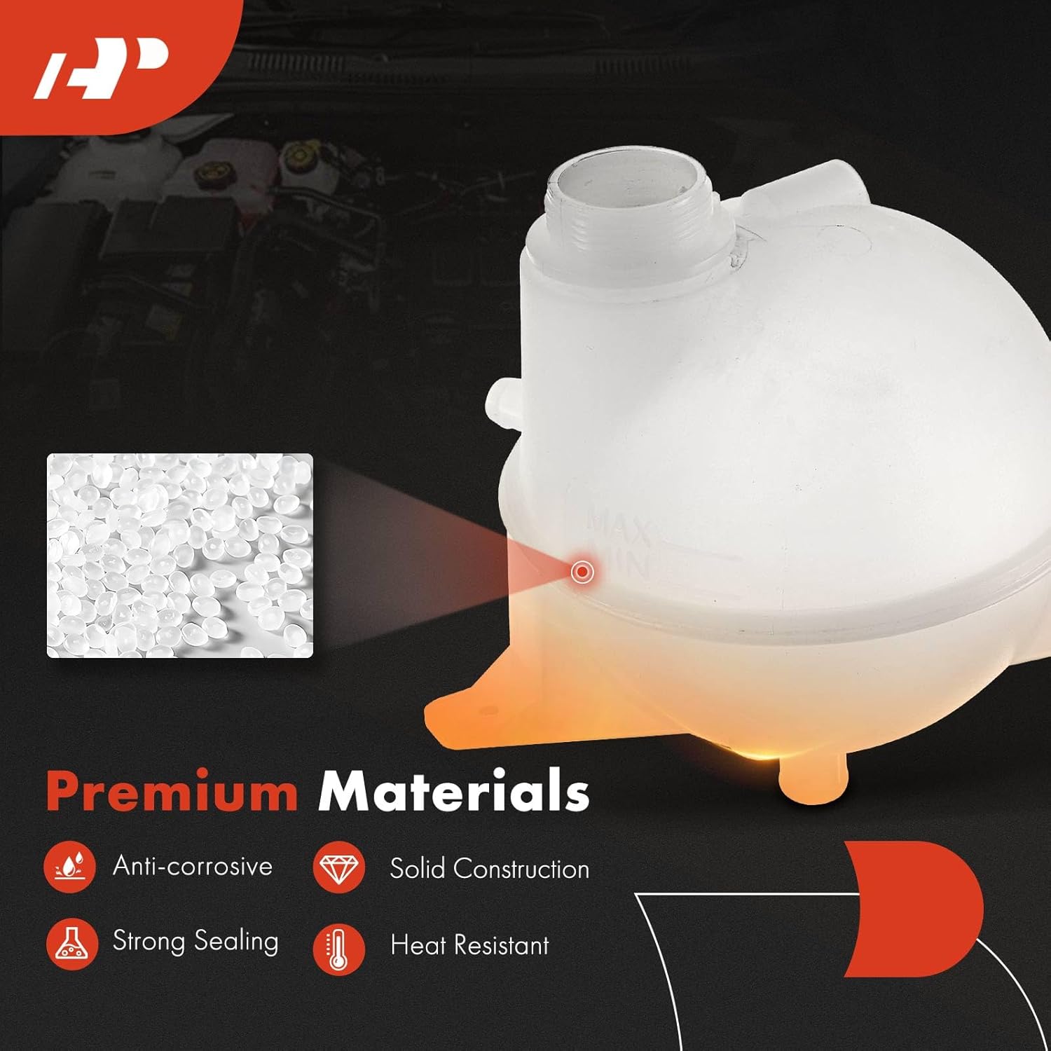 A-Premium Engine Coolant Overflow Recovery Reservoir Tank Compatible with Ford Transit-150, Transit-250, Transit-350, 2015 2016 2017 2018 2019, 3.2L 3.5L 3.7L - Front Side