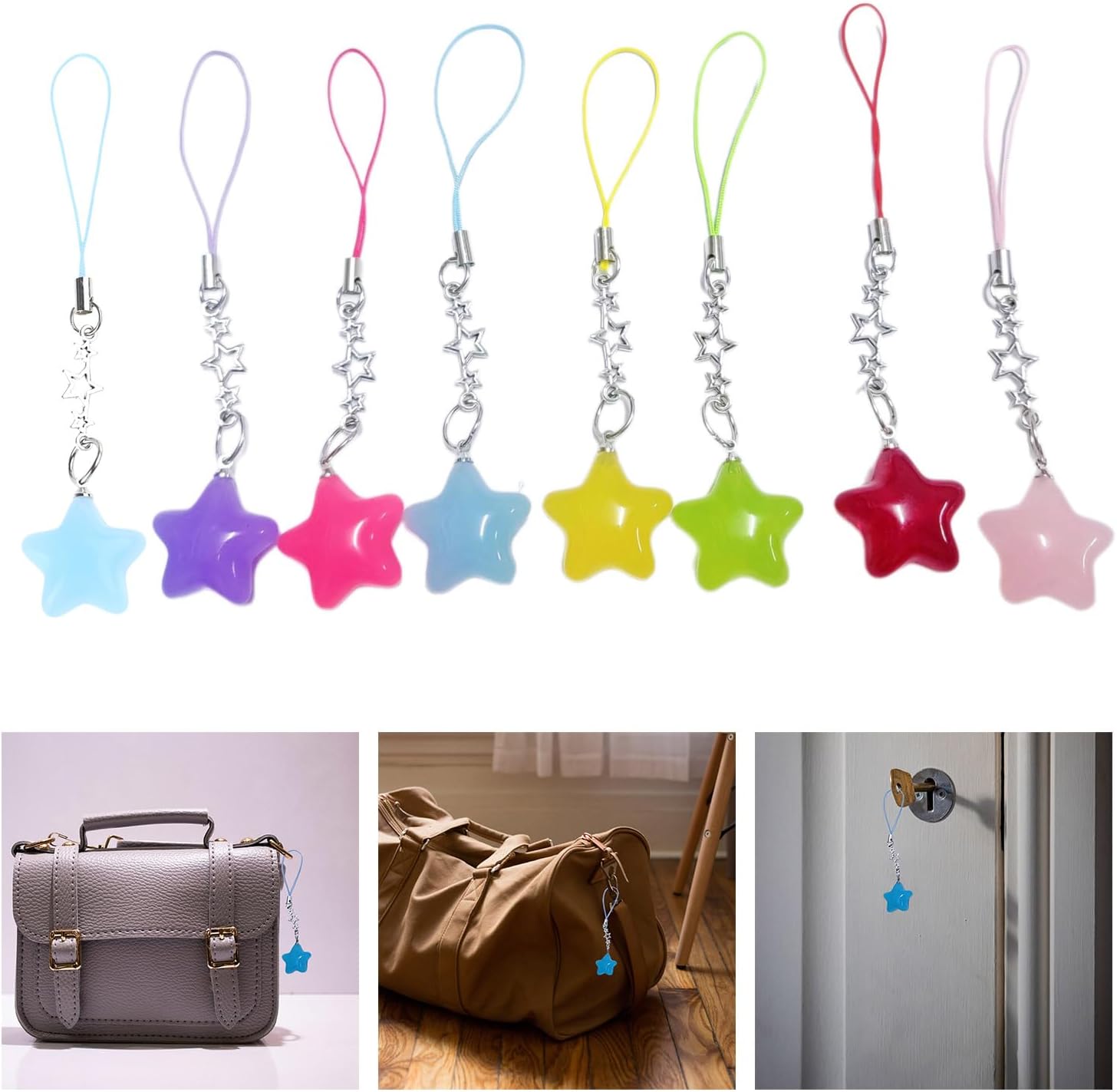 Colorful Five-Pointed Star Alloy Accessories Star Pendants Bracelets Necklace Earrings Materials Crystal Beads Tassels Pendants for Jewelry Making image 2