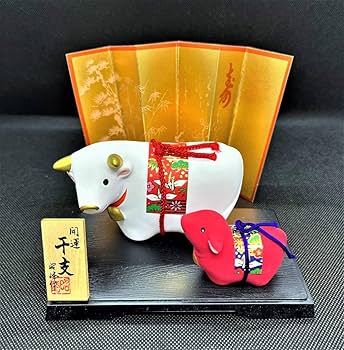 昭峰作　巳年の置物　開運招福 干支昭峰窯 開運 紅白の福巳親子 大 巳年 置物 陶器 インテリア