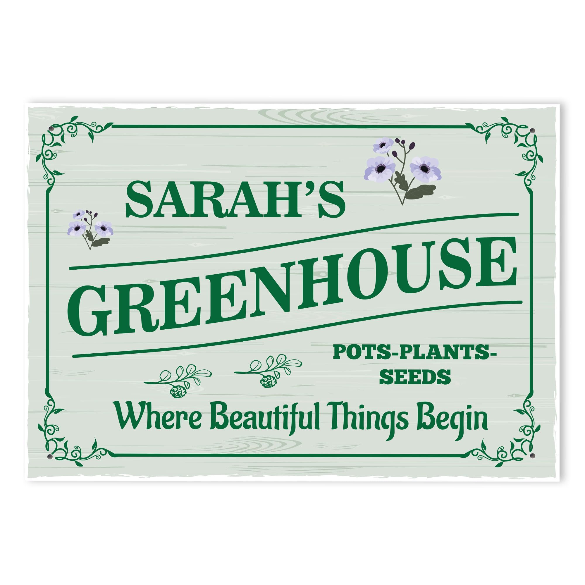Red Ocean Personalised Greenhouse Sign Welcome Sign Garden Signs Home Decor Any Name Garden Signs For Outdoor Garden Plaque Shed Summerhouse Sign Gift For Her