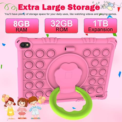 Miniatura 4 de Tablet Android 15 para niños, tabletas de 10 pulgadas para niños, 8 GB RAM 32 GB ROM 1 TB Expand, tableta para niños pequeños con control parental,