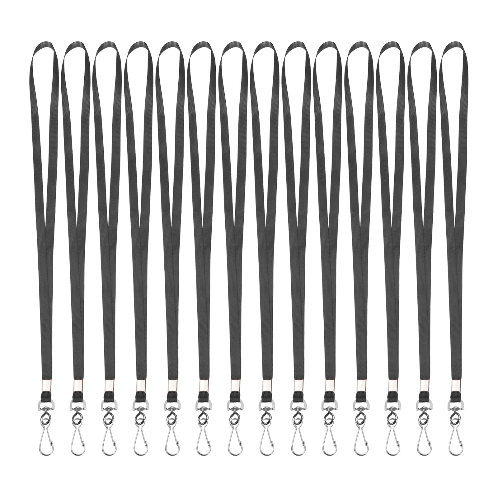 PATIKIL 50Pcs Lanyards Bulk, 47cm Badge Lanyard Neck Nylon with Clasp for ID Badge Keys Worker Name Tag Wallet Cruise Phone Events Office, Black