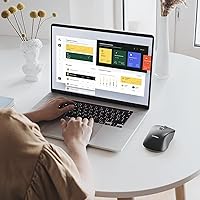 Vista 7 de seenda Ratón inalámbrico Bluetooth, Bluetooth y modo dual USB de 2.4G, clics silenciosos, seguimiento suave, 3 niveles ajustables 1600 DPI, mouse