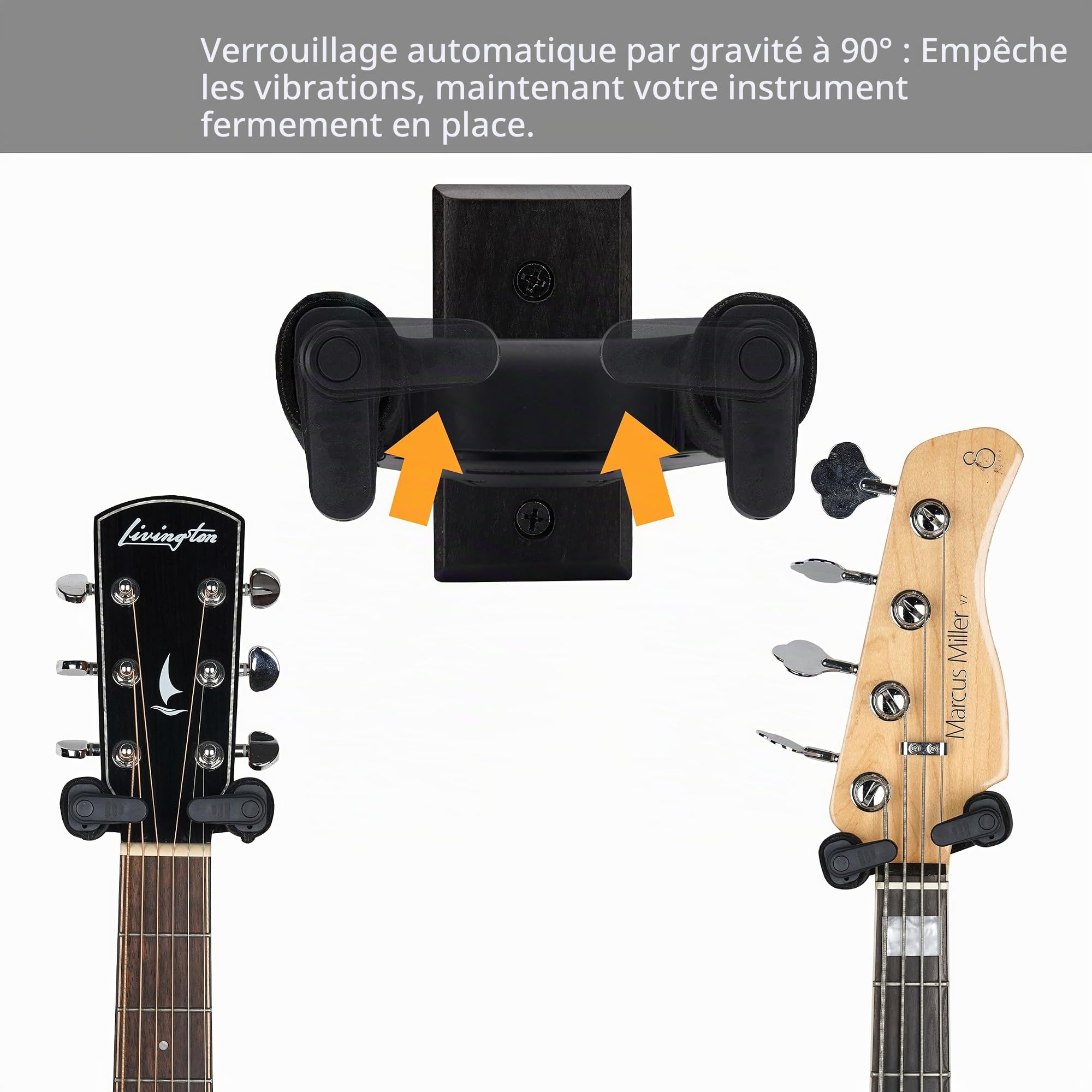Sondery Accroche Support Guitare Mural Porte Crochet pour Guitare Acoustique Electrique Ukulélé Basse