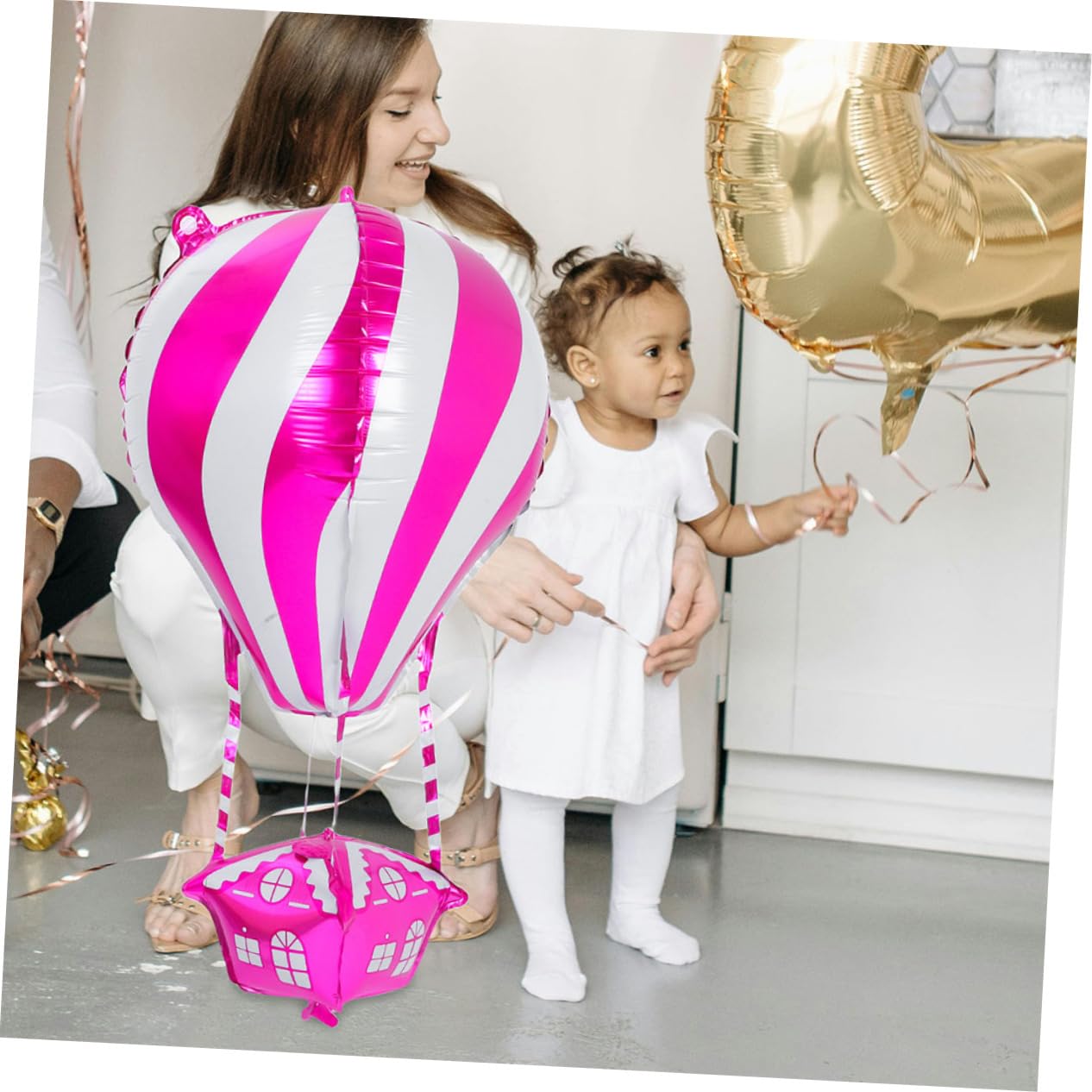 SOLUSTRE 50 Pièces Ballons Aluminium Montgolfière Décoration Événementielle pour Anniversaire Shower Mariage Effet Visuel Immersif et Installation Facile