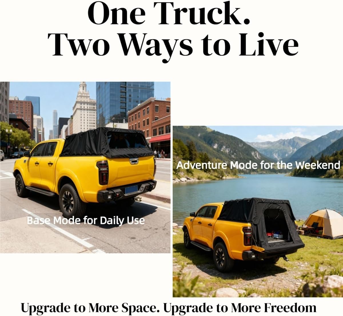 Foldable Soft Truck Topper Compatible for Nissan Frontier 2022-2025 5ft Short Bed, Truck Bed Camper Shell Top with Rear Tent Extension for Camping & Overlanding Usey(Pro)