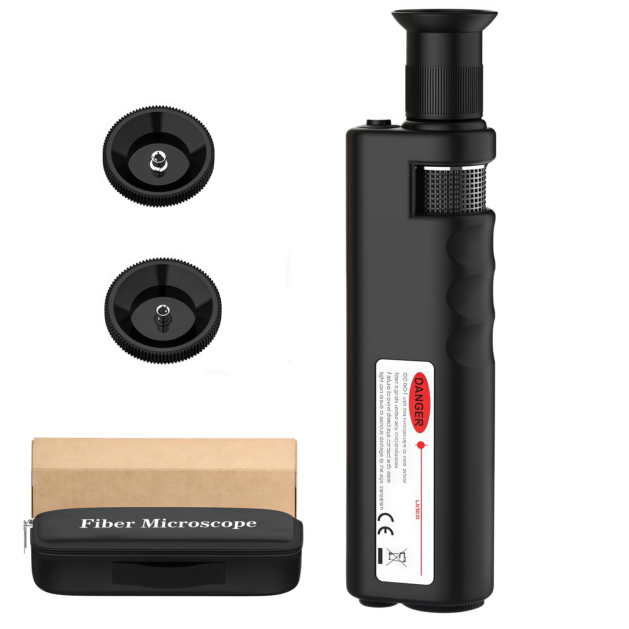 Mikroskope, Glasfaser Mikroskop mit 400-fache Vergrößerung, Kabelinspektionsmikroskop mit 1,25-mm- und 2,5-mm-Adapter-Schnittstelle, Handmikroskop für Techniker, Bediener und Ingenieure