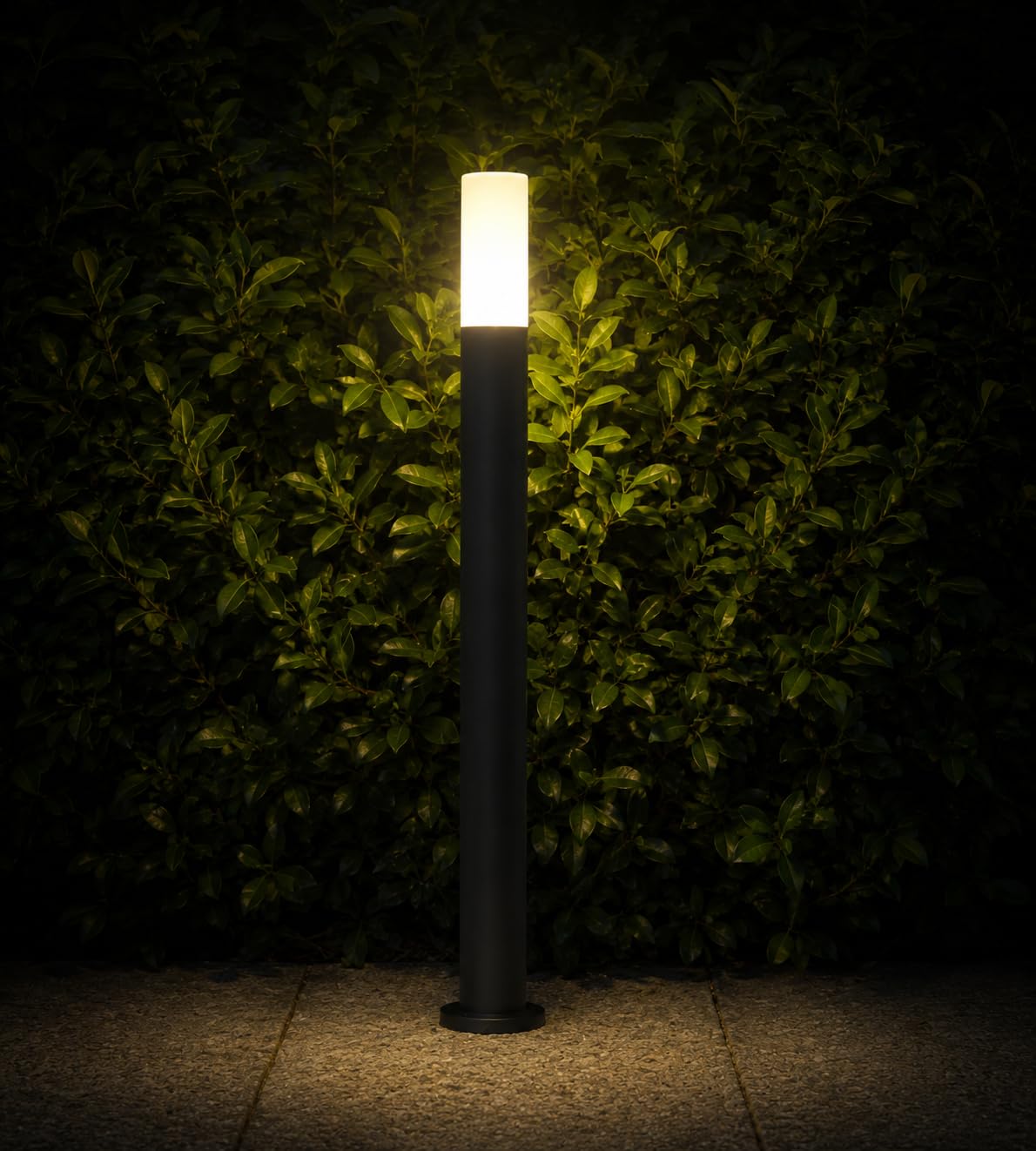 Silamp Palo 100cm Lampione Giardino Esterno lampada e27 led Lampioncino PG-2-100CM-NERO