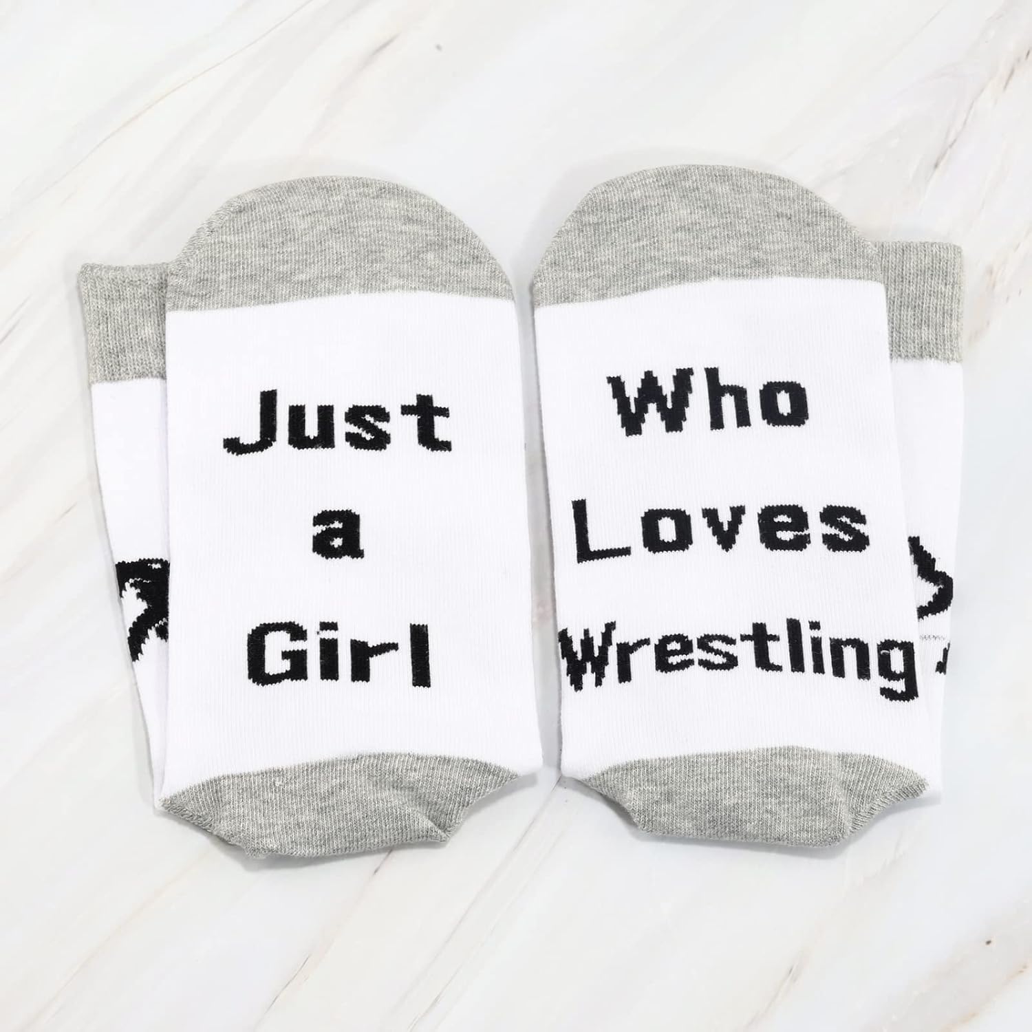 CMNIM Wrestling Gifts for Girls - 2 Pairs Novelty Socks for Wrestler Lovers - Just a Girl Who Loves Wrestling - Image 3