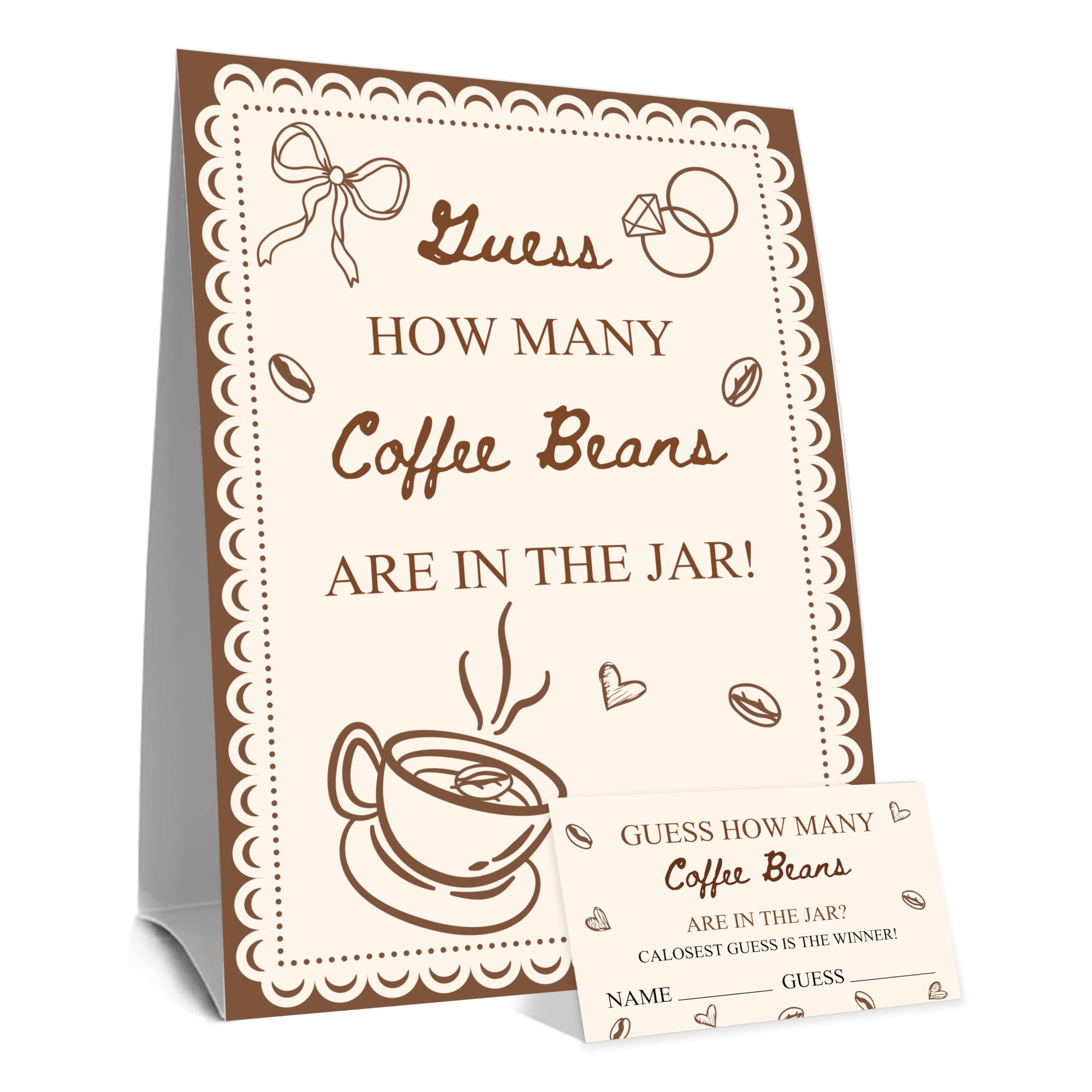 Jeu Guess How Many Coffee Beans kit d'animation original de mariage et fête