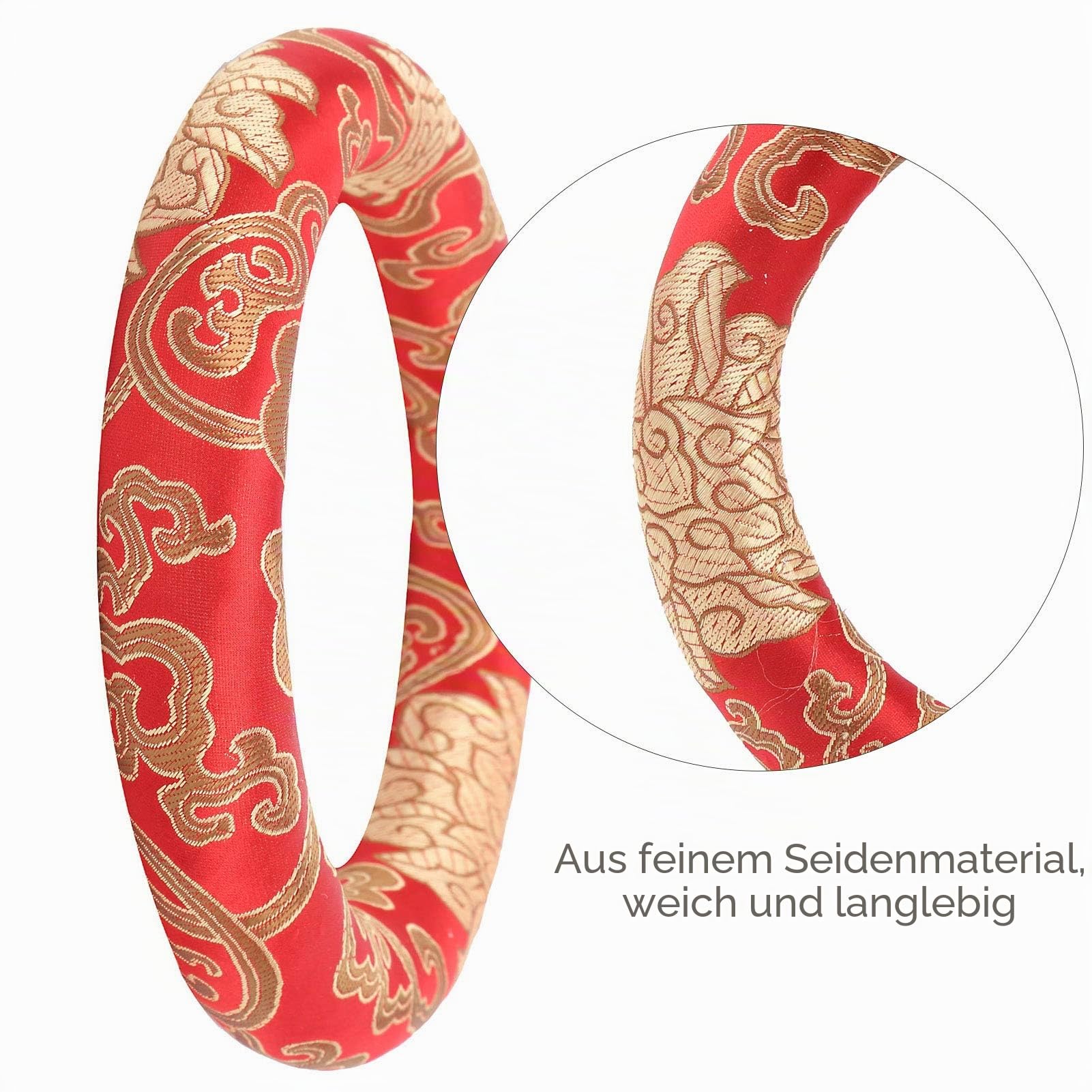 Ringschalen-Kissen, Handgenäht, Hochwertiges Klangschalen-Kissen, Seidenbrokat, Rundes Kissen, Musikinstrument-Zubehör, Klangschale Kissen Für Klangschale